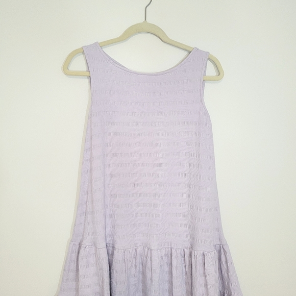 ANTHROPOLOGIE Flounced Open Back Sleeveless Lavender Mini Dress - Picture 7 of 11